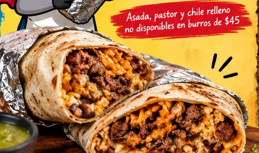Burros preparados con carne